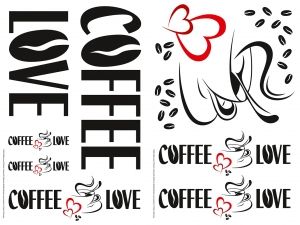Стикер за стена Кафе и Любов