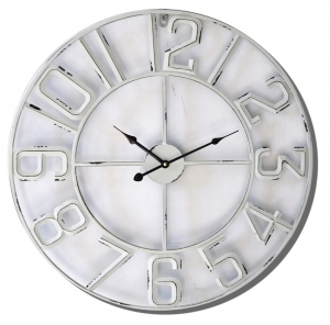 Wall clock White metal "Blanka"