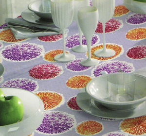 Tablecloth with stamp of flowers
