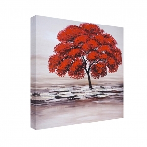 Картина с маслени бои Червено дърво