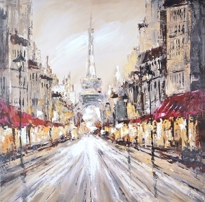 Oil painting Street in Paris