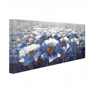 Картина с маслени бои Поле със сини цветя