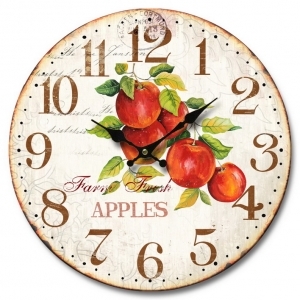 Стенен часовник "Ябълки" с безшумен часовников механизъм
