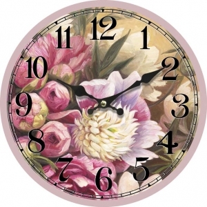 Стенен часовник "Пролетни цветя" с безшумен часовников механизъм
