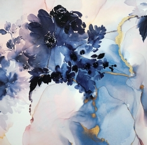 Картина с маслени бои Синьо цвете абстракт