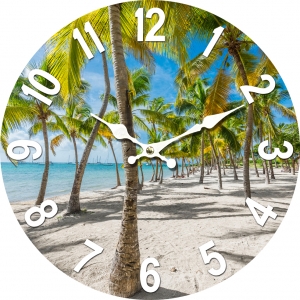 Стенен часовник "Разходка край морето" с безшумен часовников механизъм