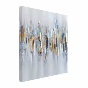 Oil painting Abstract in blue and gold