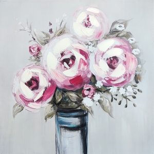 Oil painting Pink peonies