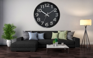 Wall clock Black and Silver