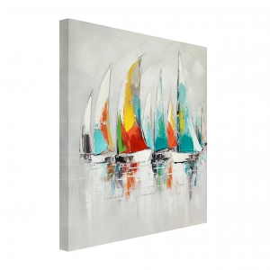 Oil painting Colorific boats