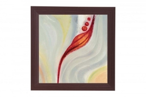 Framed Print - Red floral motive