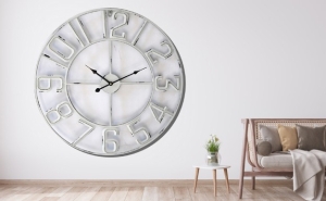 Wall clock White metal "Blanka"