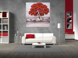 Картина с маслени бои Червено дърво