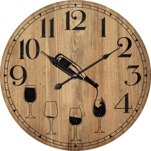 Стенен часовник "Вино" 58см. с безшумен часовников механизъм
