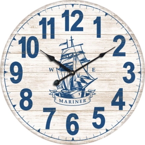 Стенен часовник "Кораб" 58см. с безшумен часовников механизъм
