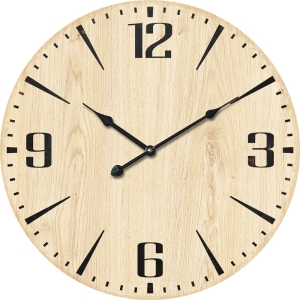 Стенен часовник Дърво 58см. с безшумен часовников механизъм
