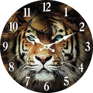 Стенен часовник "Тигър" с безшумен часовников механизъм