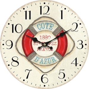 Стенен часовник "Лазурен бряг" с безшумен часовников механизъм