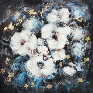 Oil painting Space flowers