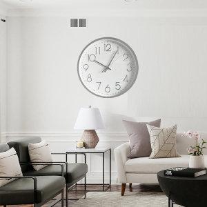 Wall clock Silver with silent mechanism