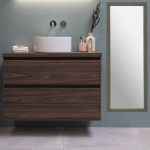 Mirror Dark brown 30x90 cm.