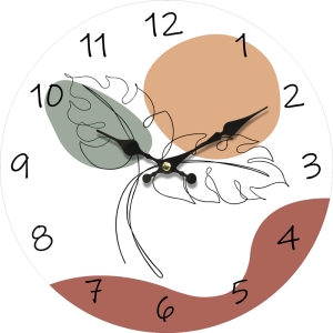 Wall clock Art leaves