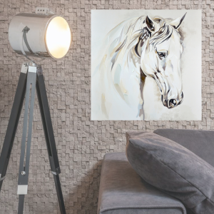 Oil painting White horse