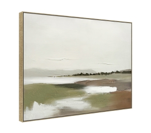 Framed oil painting Lake in the valley 