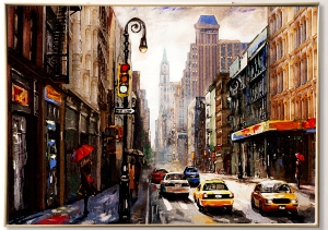 3Д картина от метал - Ню Йоркски силует