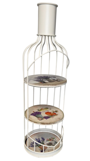 Метална етажерка във формата на бутилка – 3 рафта