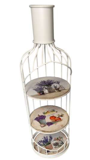 Метална етажерка във формата на бутилка – 3 рафта