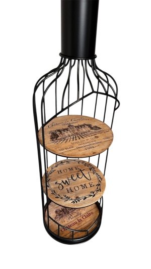 Метална етажерка във формата на бутилка - 3 рафта