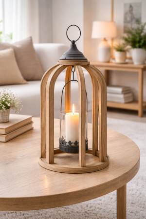 Дървен свещник „Прегръдка от гората“