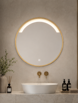 Gold Round LED  Mirror MONACO 60 cm