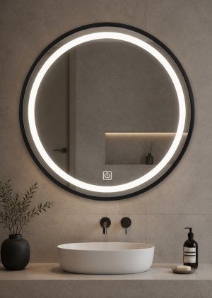Gold Round LED  Mirror MONACO 60 cm