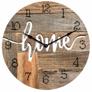 Wall clock HOME with Silent Clock Movement