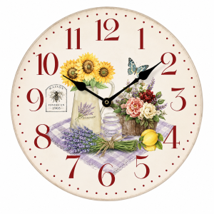 Wall Clock Spring Bouquet with Silent Clock Mechanism