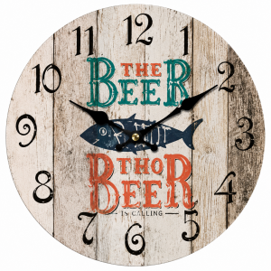Wall Clock Retro Pub with Silent Clock Mechanism