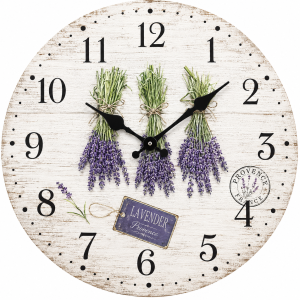 Wall Clock Lavender Bouquet with Silent Clock Mechanism