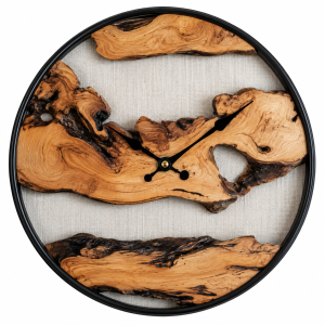 Wall Clock Wooden Abstract with Silent Clock Mechanism
