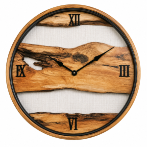 Wall Clock Wooden Abstract with Silent Clock Mechanism