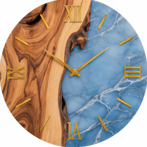 Wall Clock Blue Lagoon with Silent Clock Mechanism