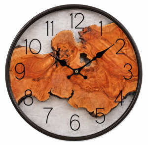 Wall Clock Amber Abstract with Silent Clock Mechanism